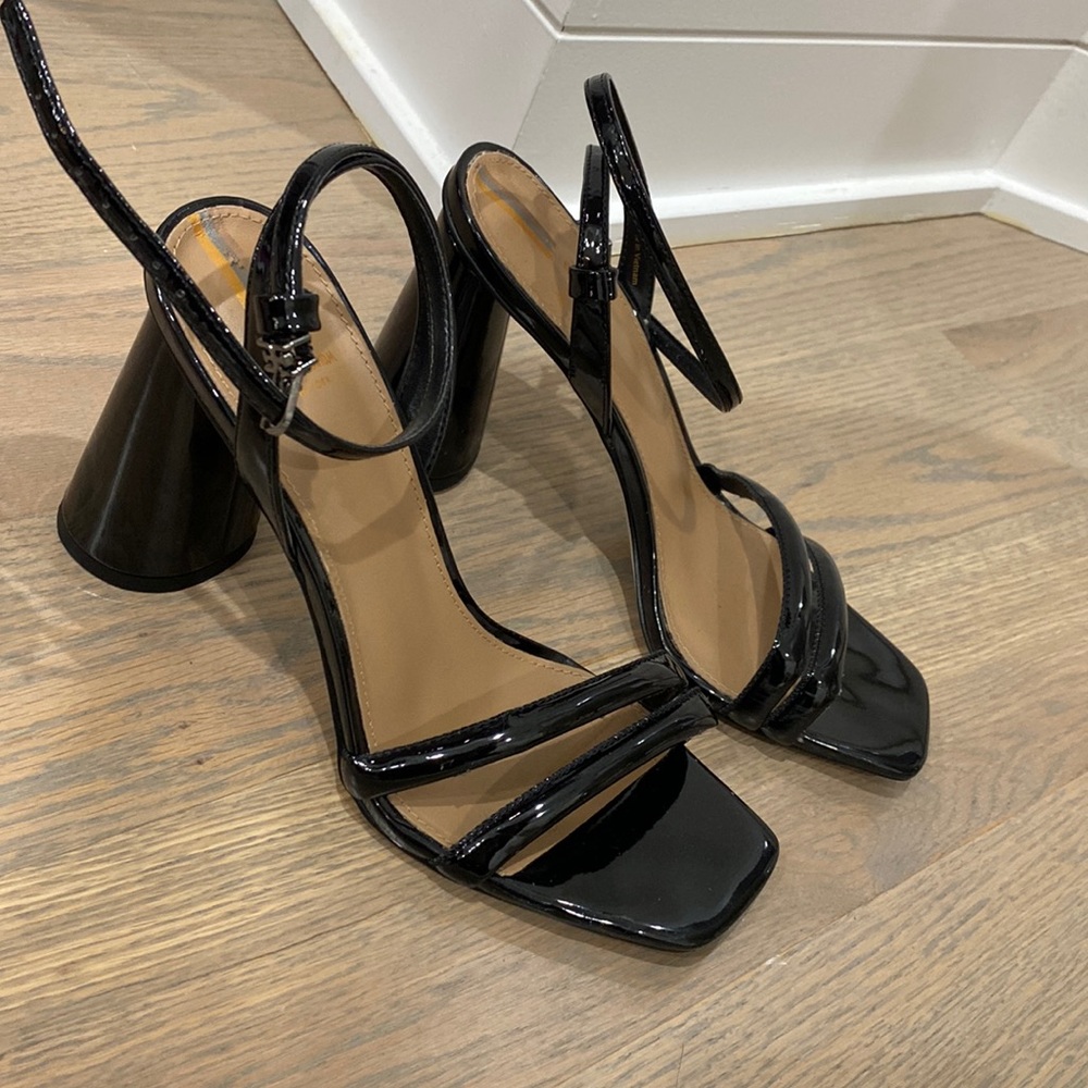 Sam Edelman patent leather strappy block heels